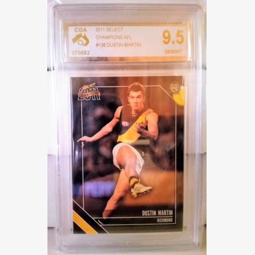 2010 SELECT AFL CHAMPIONS - 138 DUSTIN MARTIN  CGA 9.5 GEM/MT 🔥🌟🔥 *RC ROOKIE CARD -BASE-