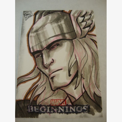 Upper Deck Marvel Beginnings hand drawn 1/1 sketch – The Mighty Thor
