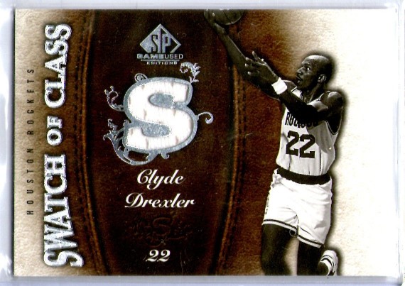 2007/08 UD SP GAME USED CLYDE DREXLER JERSEY SWATCH OF CLASS