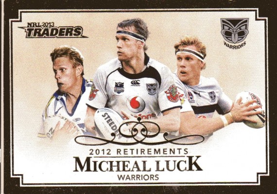 2013 NRL Traders Retirement card - MICHAEL LUCK R8