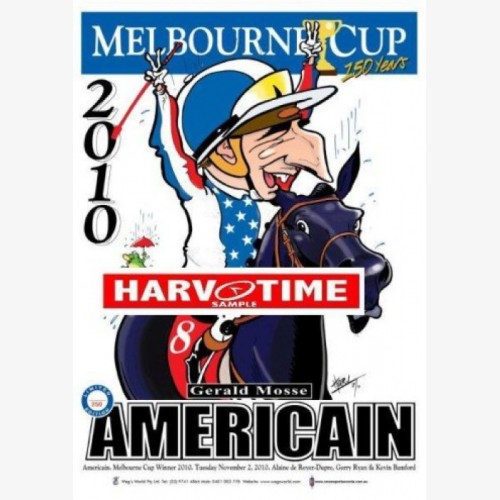 2010 Melbourne Cup Winner - Americain (Harv Time Poster)