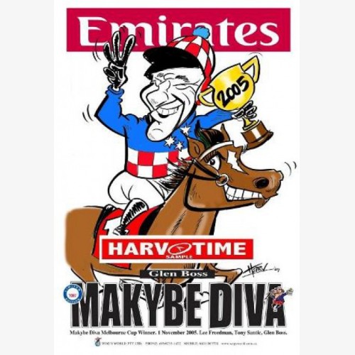 2005 Melbourne Cup Winner - Makybe Diva (Harv Time Poster)