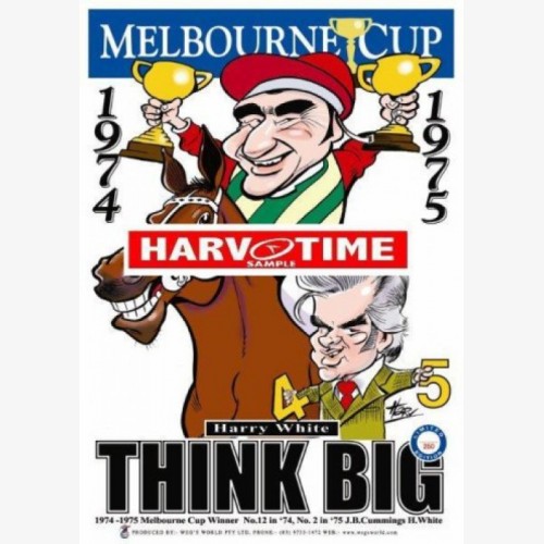 1974 Melbourne Cup Winner - Think Big (Harv Time Poster)