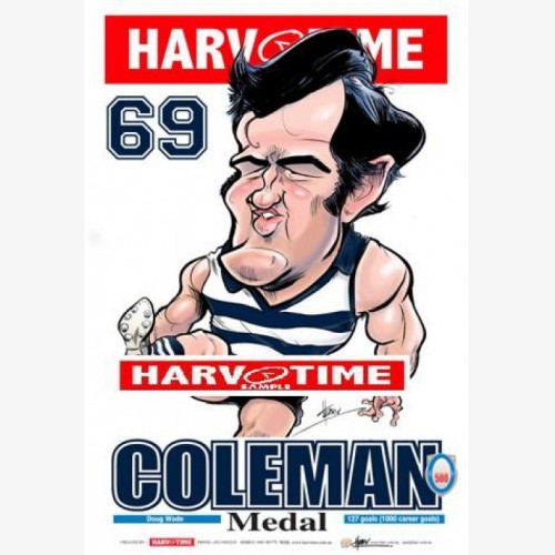 1969 Coleman Medal - Doug Wade Geelong (Harv Time Poster)