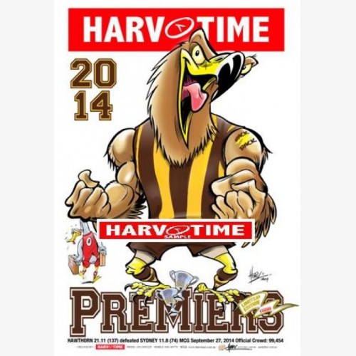 2014 Grand Final - Hawthorn Hawks (Harv Time Poster)
