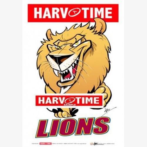 Brisbane Lions Mascot (Harv Time Poster)