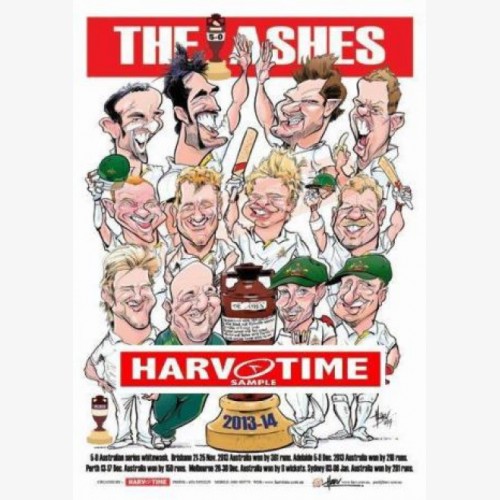 2013 2014 Australian Ashes Cricket (Harv Time Poster)