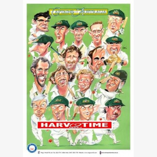 Captains of Australian Cricket (Harv Time Poster)