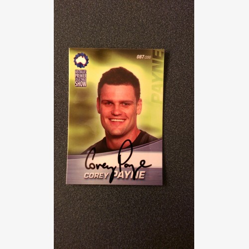 APSC Corey Payne signature card, signed in black