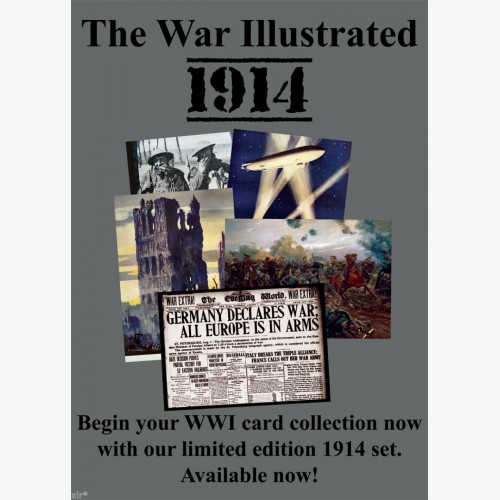 1914 WAR ILLUSTRATED TRADING CARD FACTORY SEALED BOX OF 10 PACKETS